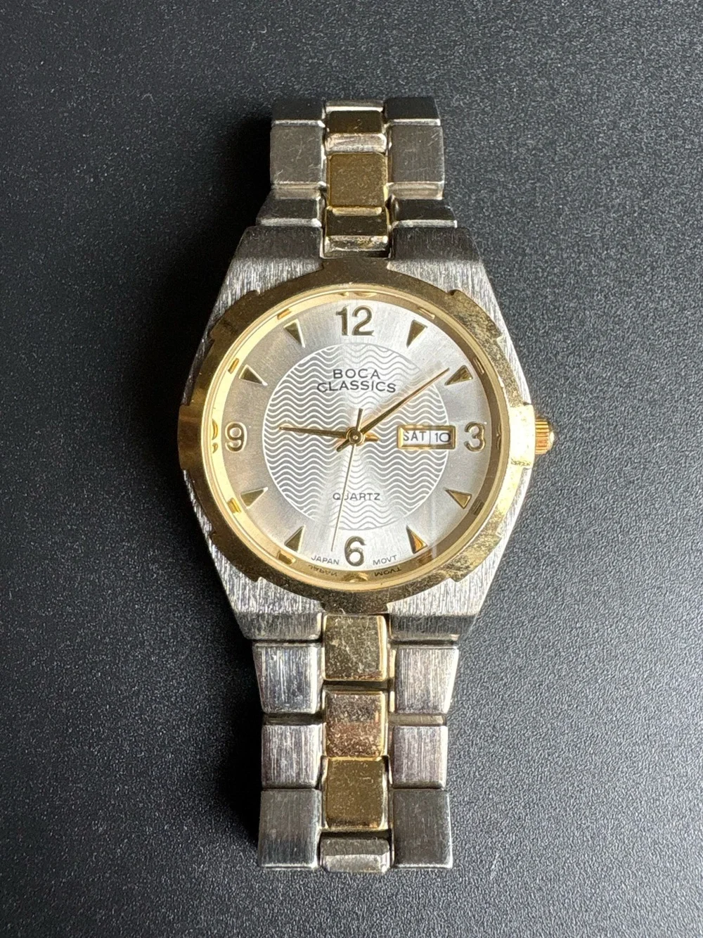 Boca Classics Two-Tone Men's Quartz Watch - Silver & Gold
